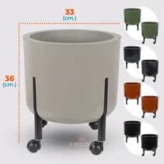 Vaso para Plantas 16 L Chão 36cm Grande Com ou Sem Rodinha Rodízio Grande Decorativo Flores Luxo Fênix