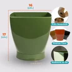 Vaso Cone para Plantas Pequeno com Prato Rosqueado Flores Jardim Decoração Sala Anti Dengue