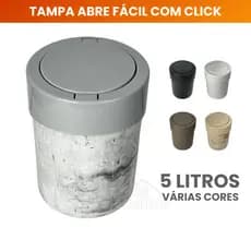 VÁRIAS CORES - Lixeira com Tampa Abre Fácil 5 Litros