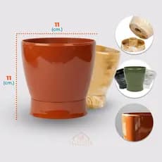Vaso Pequeno Cacto Suculentas 11cm Decorativo Anti Dengue com Prato Rosqueável Elegante Cozinha Sala Decoração