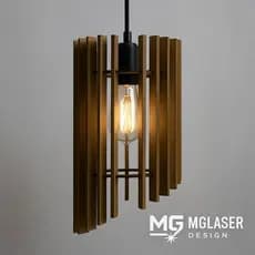 Luminária Arandela Ripada Cilíndrica Pendente em MDF – Design Moderno