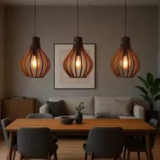Kit 3 Luminária Arandela Gota Decorativa em MDF para Pendente ou Parede – Corte a Laser
