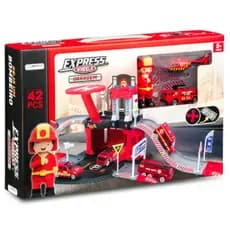 Pista Garagem dos Bombeiros Express Wells com 42 Peças Multikids