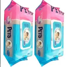 Kit C/ 2 Pcts Lenços Umedecidos Cães Gatos CHALESCO - 160 Toalhas Higiênicas - Limpeza Rápida Para Pets