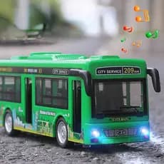 Ônibus de brinquedo infantil Porta que pode ser aberta Simulação Modelo de para meninos Luz Música Veículo de bebê