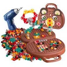 Brinquedo Educacional Infantil Masculino Desmontagem De Parafuso Caixa De Ferramentas De Montagem Broca Elétrica