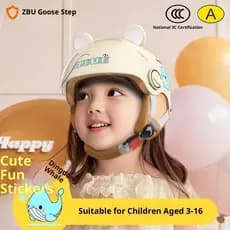 Capacete Infantil Certificado 3C Padrão Nacional Bonito Motocicleta Elétrica Meio Adequado Para Todas As Estações