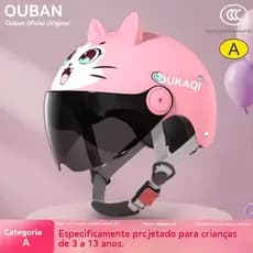 Capacete De Motocicleta Certificado De Segurança 3C Meio Fofo Para Bebês