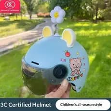 Novos Capacetes De Bicicleta Elétrica E Motocicleta 3C Padrão Nacional Infantil , Meio Capacete Leve Para Meninos Menina