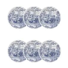 Conjunto 6 Pratos Sobremesa 19Cm Donna Cena Inglesa Azul