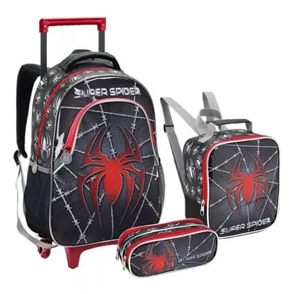 Kit Mochila Escolar Infantil Homem Aranha - Envio Imediato