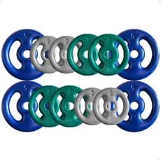 Combo com 12 Anilhas Emborrachadas - 40 Kg
