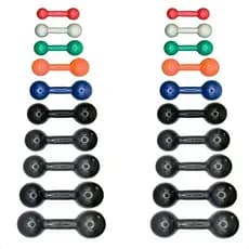 Kit Completo de Halteres Emborrachados - Pares de 1 a 10 Kg