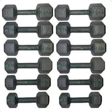 Kit Halteres Sextavado - (Pares de 5,6,7,8,9 e 10 Kg)