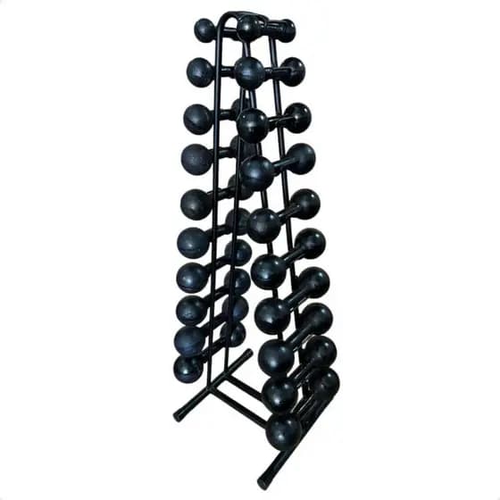 Torre Suporte + Halteres de Ferro Fundido Pares de 1 a 10Kg