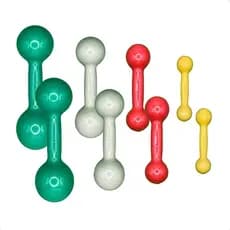 Kit de Halteres Revestidos - Pares de 3Kg 2Kg 1Kg e 500g
