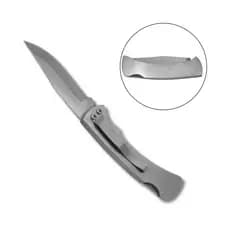 Canivete Inox C/ Trava Segurança Clip Bolso Zebu Lâmina 8cm Pesca Caça