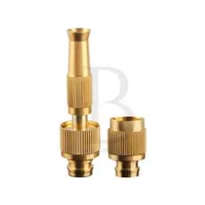Bico de Mangueira Alta Pressão Ajustável em Metal Dourado – Para Jardim, Lavagem de Carros