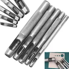 Kit 5 Vazadores Furador Couro Borracha 3 a 8mm Perfurador Aço Artesanato Profissional