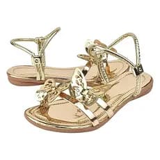 Sandália Rasteira Infantil Borboleta Casual Traseiro Fivela Confortável Moda