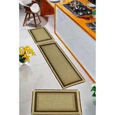 Kit Tapete Cozinha Sisal 3 Peças Antiderrapante Não Escorrega