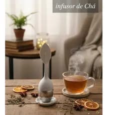 Infusor de Chá em Inox com Cabo de Silicone