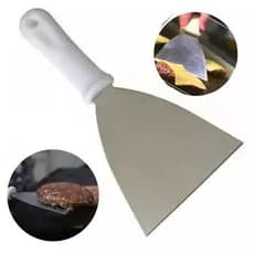 Espátulas Inox linha Premium Reta 5" para Chapa, Cozinha, Lanche, Pizza, Churrasco na Chapa