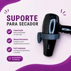 Suporte Para Secador De Cabelo Parede Universal e Parafusos