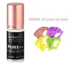 Cola Adesiva Lashes Co Pure++ 3ml Para Extensão Cílios + Pares De Pads Cilios