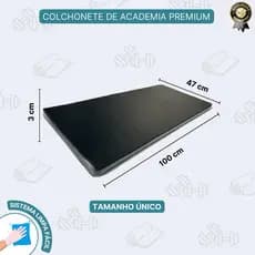 Colchonete de academia 100x47x3cm | Espuma D23 | Impermeável | Tapete Fitness |Yoga|Pilates|Alongamento na