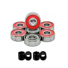 Rolamento Skate Longboard Kolami Red Original + Espaçadores