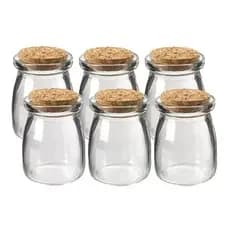 Kit Organizador de Tempero 6-10 potes Vidro tampa Rolha - Vidro Decoração 100ml