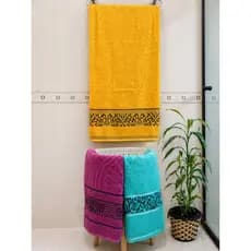 Kit 3 Toalhas de Banho Isabela 100% Algodão Macias Alta Absorção 75x150cm (BANHÃO) Cores Sortidas 📈