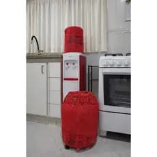 Kit Capa Botijão de Gás + Capa Galão 20L Renda Floral Grossa Luxo Cozinha  2 peças