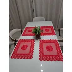 Kit com 4 PEÇAS Toalhinha, Toalha Bandeja de renda com bico 38x48 decorativa mesa posta café da manhã