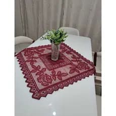 Toalhinha de Chá Renda Grossa 80x80cm – Toalha Decorativa para Mesa / Cozinha