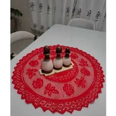 Toalhinha de Centro de Mesa Renda 80cm Redonda – Toalhinha Decorativa Delicada