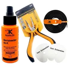 Kit Completo do K Mega Hair Queratina + Removedor + Alicate + Separador