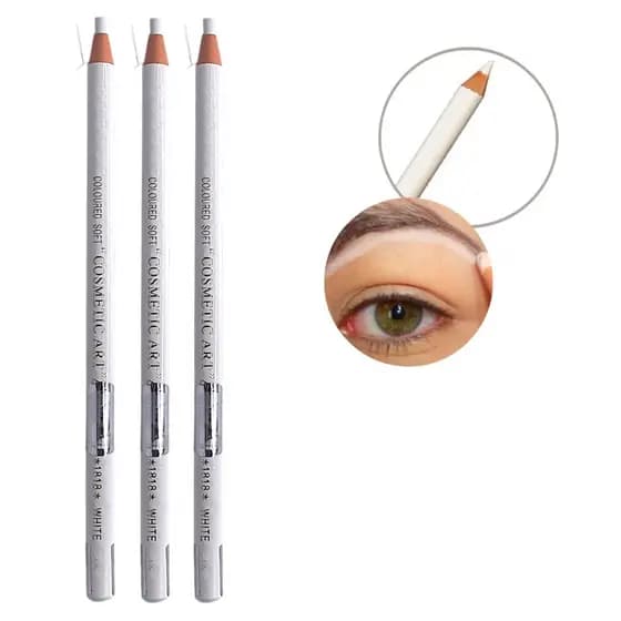 Kit 3 Lápis Dermatográfico Branco p/ Sobrancelha – Coloured Soft Profissional