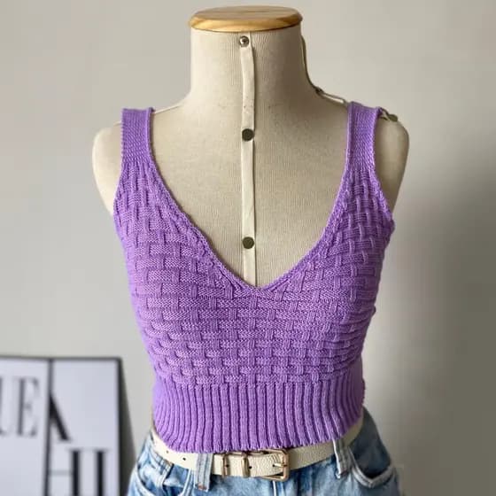 top cropped tricot feminino TIJOLINHO alcinha moda neon tricô blogueira verão barato