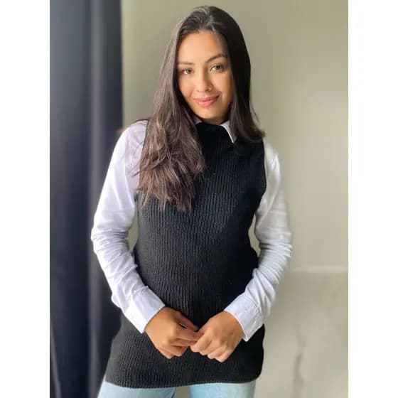 Colete Fang Tricot Feminino moda blogueira regata mas colete tricô