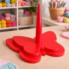 Suporte Giratório para Fio de lã - Crochê Organização Costureira Artesanato