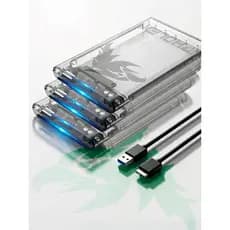 Case HD Externo USB 3.0 Transparente Para HD/SSD SATA 2,5" Pholex Gaveta Adaptador Portátil Notebook e PC