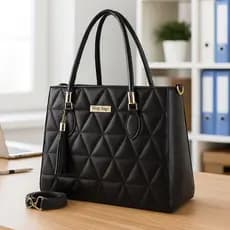 Bolsa Feminina Baú Grande Living Espaçosa Bordada