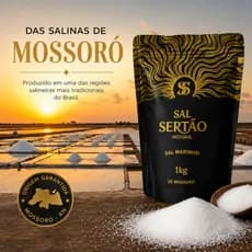 Sal Integral Fino Sertão Mossoró 1kg Sem Dieta sem Glúten Natural