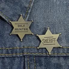 Metal Hexagonal Star Badge Governador Da Polícia Crachá De Honra