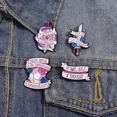Desenho Animado Fita Cor-De-Rosa Broche De Esmalte Moda Vestuário Acessórios De Presente Estilo Menina