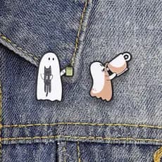 Broche Esmaltado De Café Fantasma Halloween , Acessórios De Roupas Da Moda , Mochila , Crachá , Presente