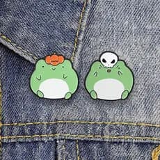 Halloween Crânio Abóbora Sapo Esmalte Broche Moda Acessórios De Roupas Mochila Crachá Jóias Presente