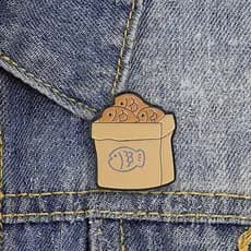 Saco De Papel Kraft Taiyaki Dos Desenhos Animados Broche Esmaltado Moda Acessórios De Roupas Mochila Crachá Jóias Presen
